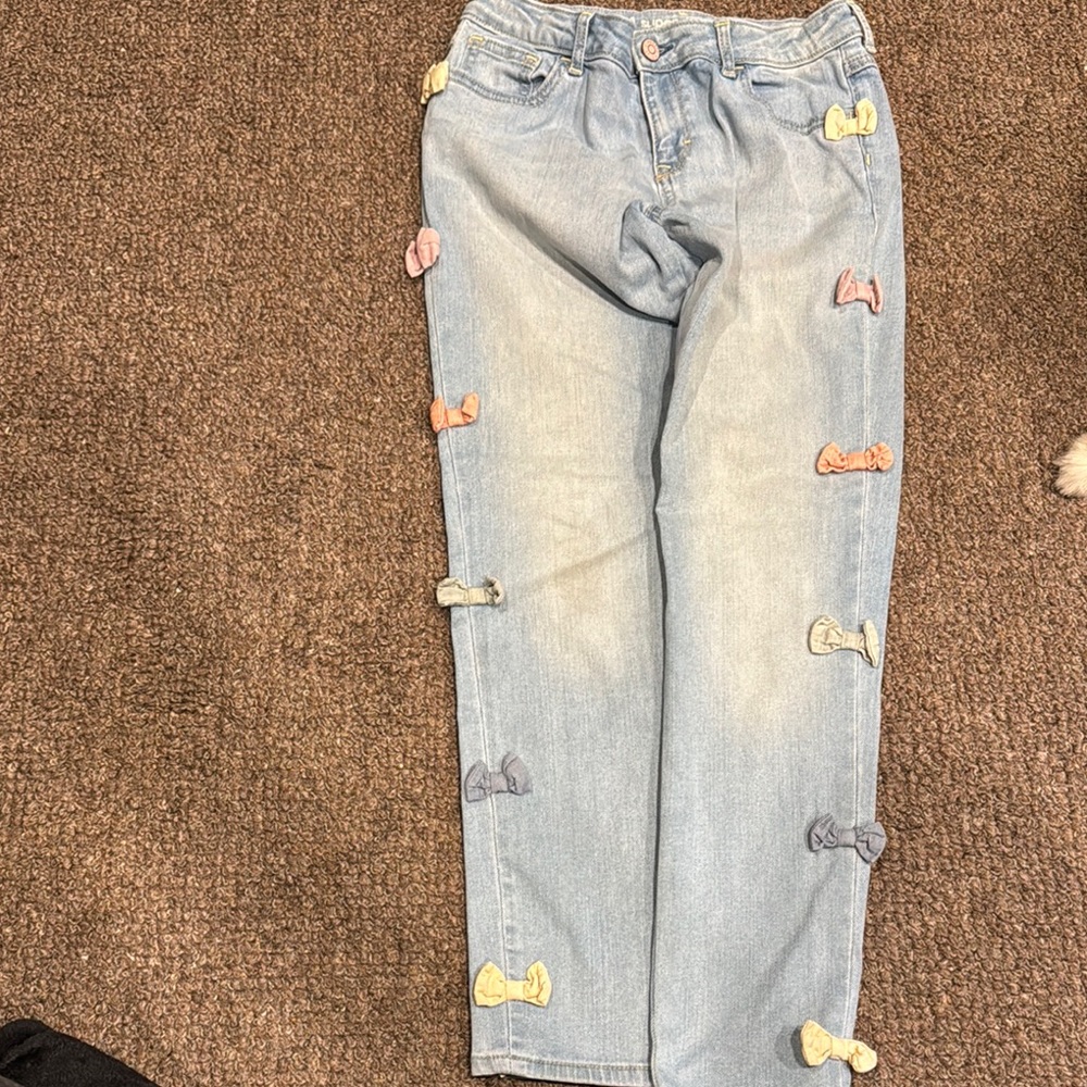 Gymboree Blue and Pink Distressed Jeans